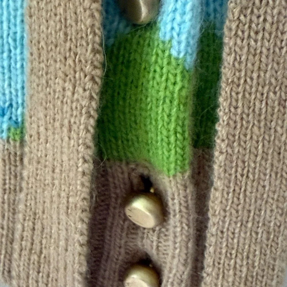 J.Crew Vintage Cardigan Merino Wool/ Angora / Cashmere Argyle Preppy Academia S - Picture 8 of 15